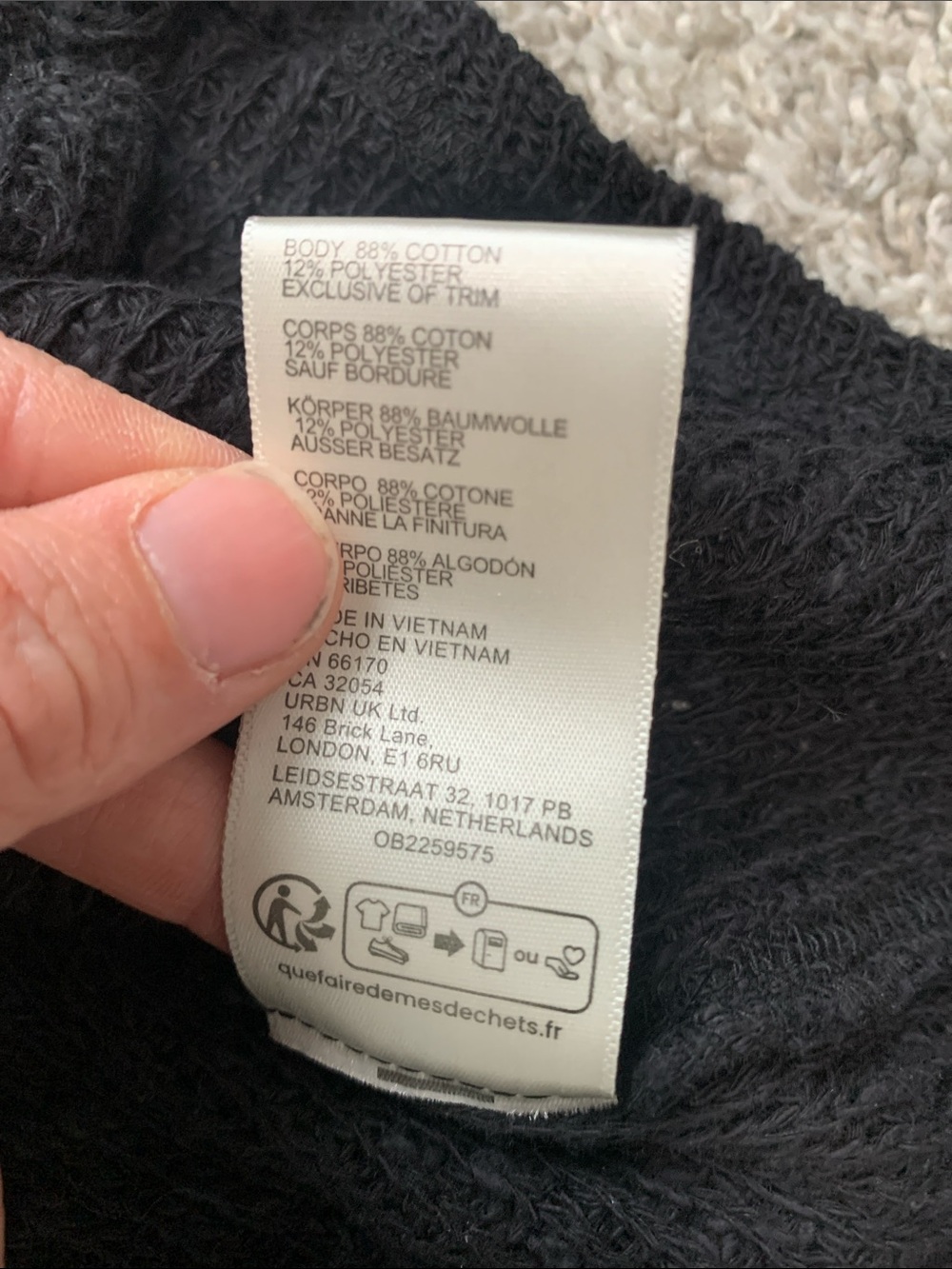 Free People Black Waffle Knit Button-Up Top - Picture 8 of 8